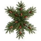30” Pre-Lit Snowflake Artificial Dunhill Fir Wreath with Pinecones and 40 LED Lights - Che Cose Belle