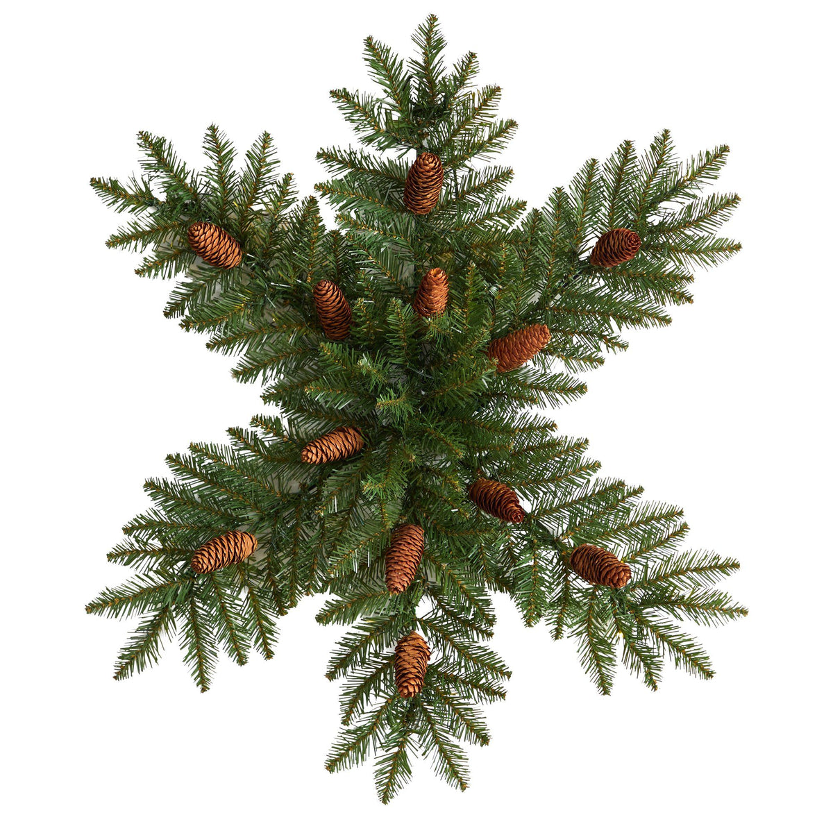 30” Pre-Lit Snowflake Artificial Dunhill Fir Wreath with Pinecones and 40 LED Lights - Che Cose Belle