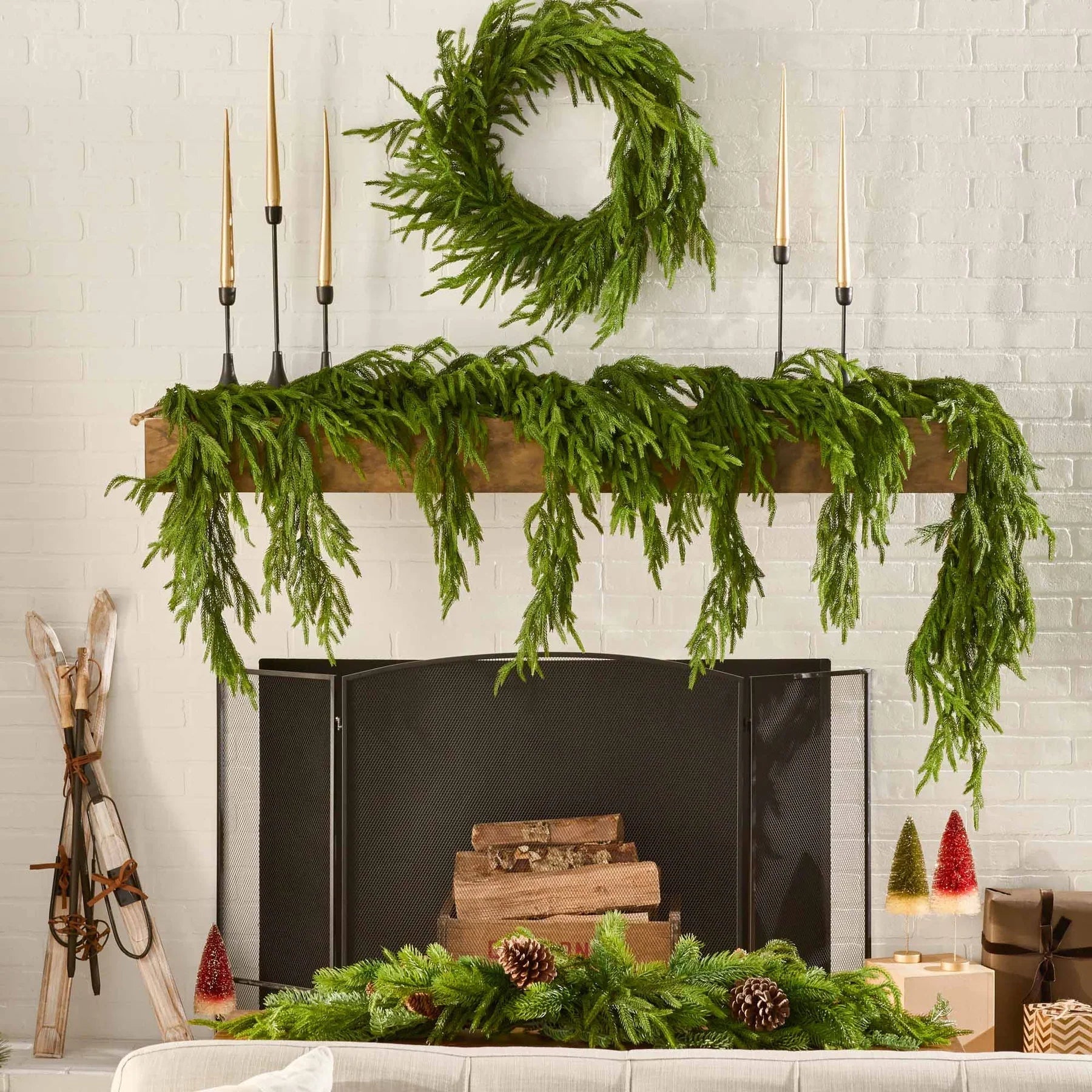 30'' Real Touch Norfolk Pine Christmas Wreath - Che Cose Belle