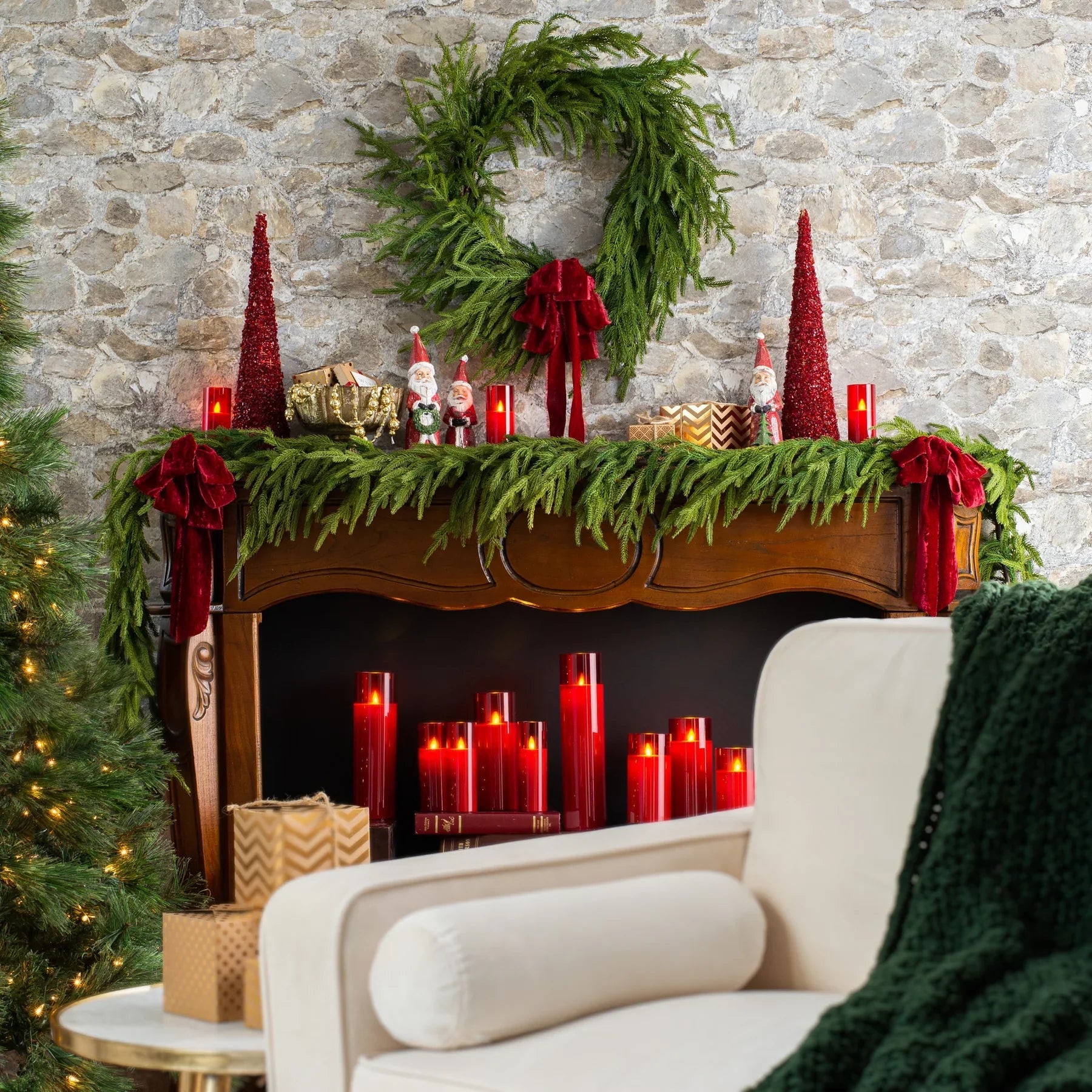 30'' Real Touch Norfolk Pine Christmas Wreath - Che Cose Belle
