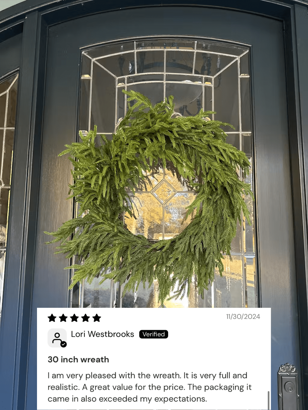 30'' Real Touch Norfolk Pine Christmas Wreath - Che Cose Belle