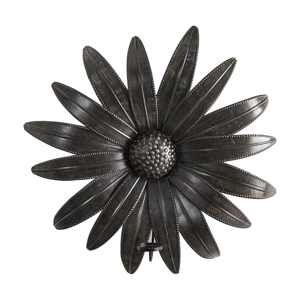 30” x 30” Brushed Metal Daisy Flower Sconce Candle Holder Wall Art Decor - Che Cose Belle