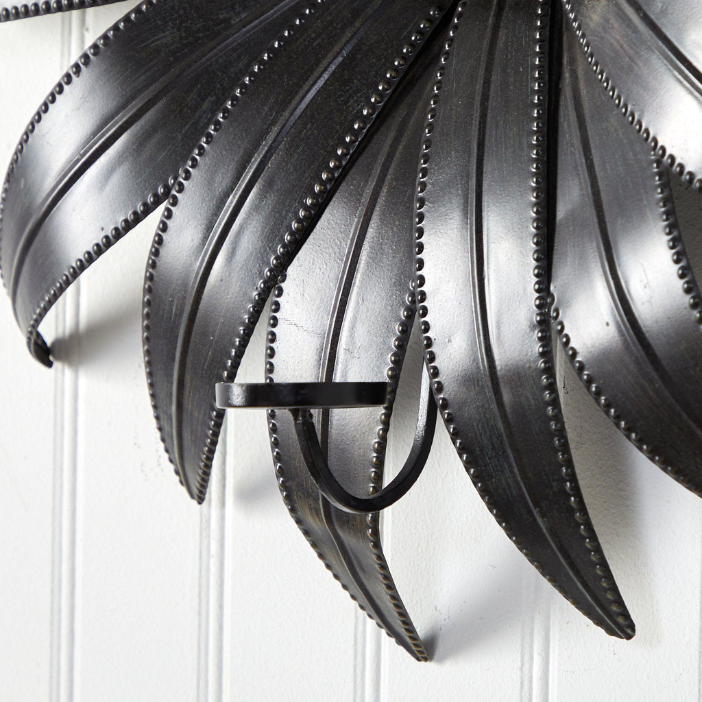 30” x 30” Brushed Metal Daisy Flower Sconce Candle Holder Wall Art Decor - Che Cose Belle