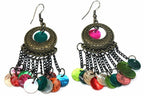 Boho Gypsy Mother Of Pearl Light Dangle Earrings 3 Inch