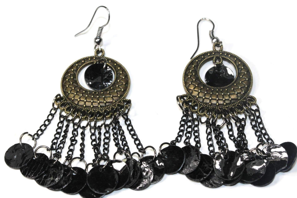 Boho Gypsy Mother Of Pearl Light Dangle Earrings 3 Inch