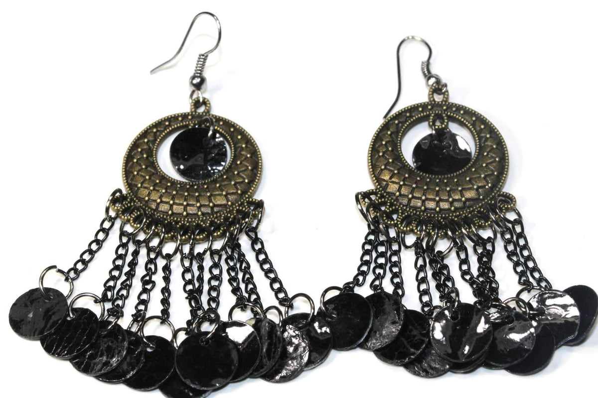 Boho Gypsy Mother Of Pearl Light Dangle Earrings 3 Inch