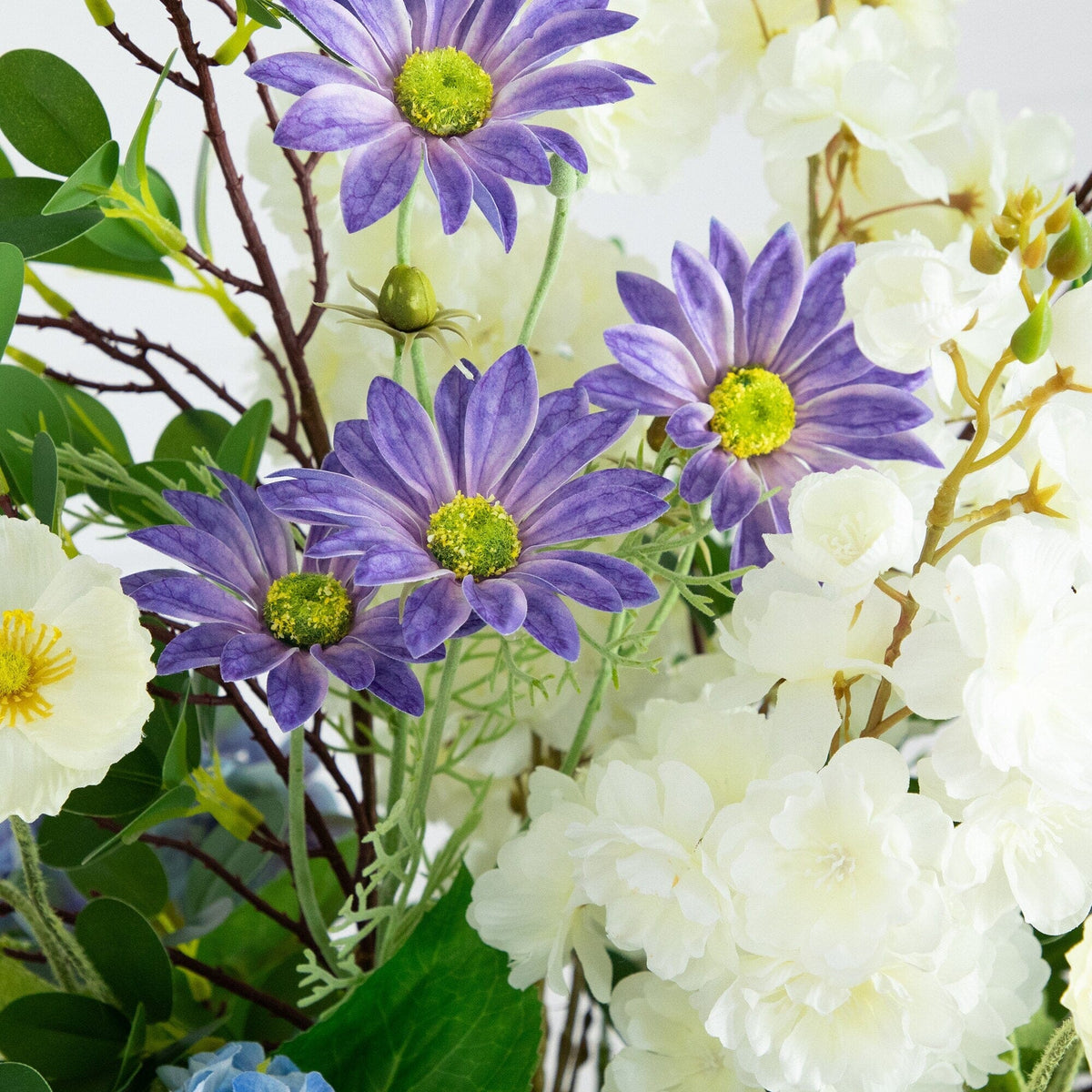 31” Artificial Mixed Flower & Hydrangea Arrangement in Hyacinth Weave Basket - Che Cose Belle