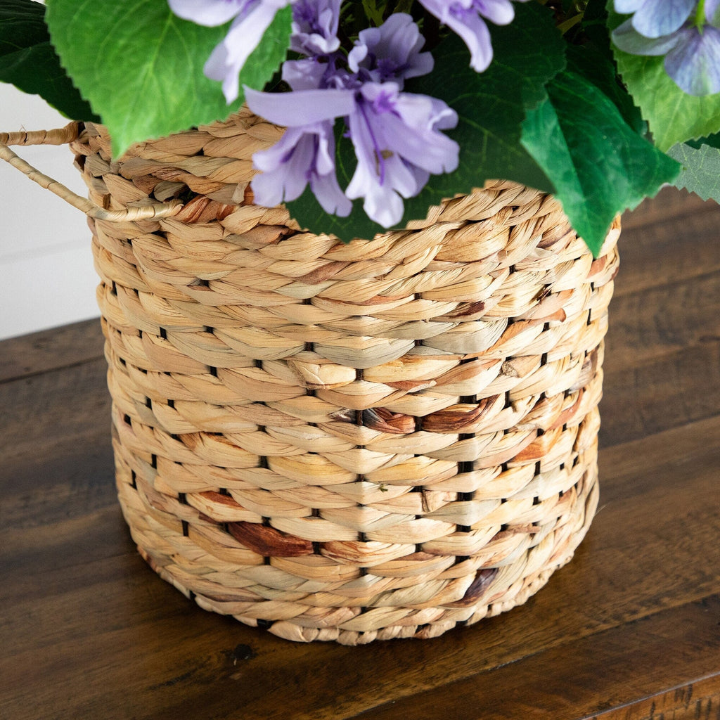 31” Artificial Mixed Flower & Hydrangea Arrangement in Hyacinth Weave Basket - Che Cose Belle