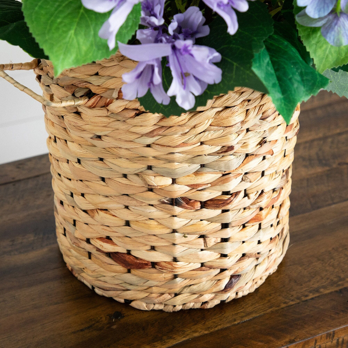 31” Artificial Mixed Flower & Hydrangea Arrangement in Hyacinth Weave Basket - Che Cose Belle