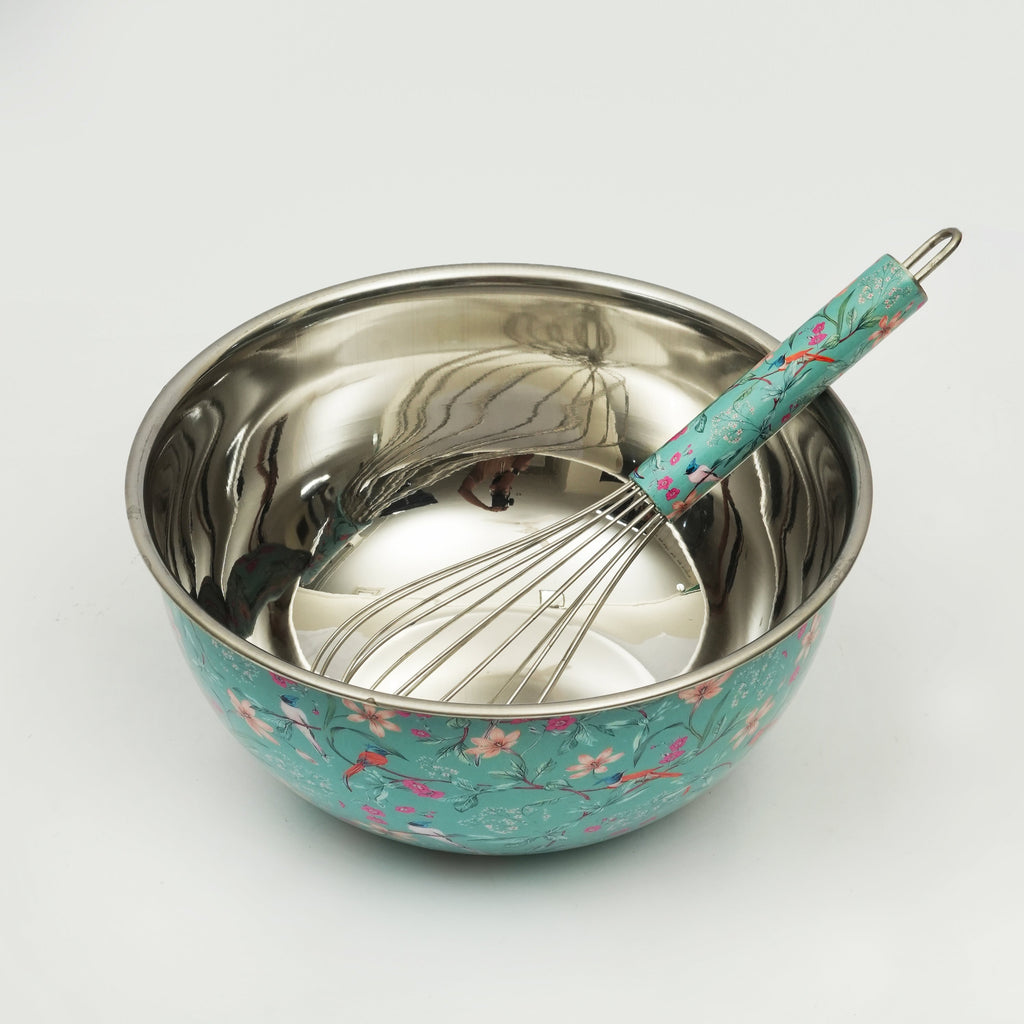 Aqua Flora Bowl & Whisk Set