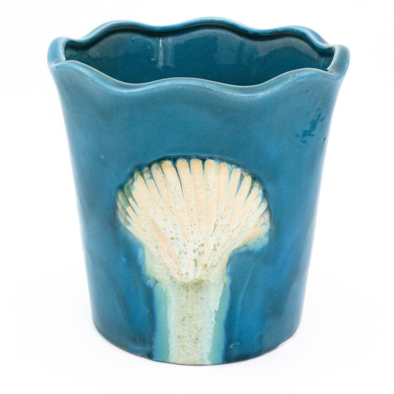 Ocean Grotto Seashell Scalloped Planter - Che Cose Belle