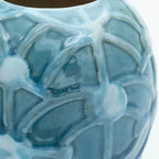 Grotto Aqua Rope Emboss Round Vase - Che Cose Belle