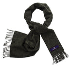 Prince of Scots Fringed Merino Wool Scarf - Grey