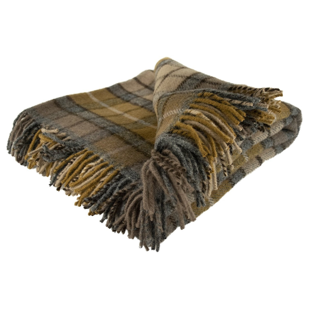Highland Tweeds Pure New Wool  Fluffy Throw ~ Natural Buchanan ~