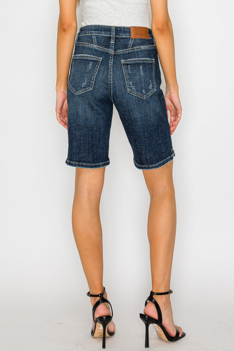 Celeste Dark Wash High Rise Bermuda Jeans