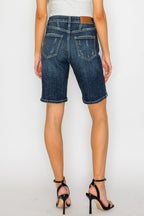 Celeste Dark Wash High Rise Bermuda Jeans