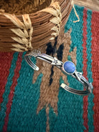 Handcrafted Sterling Silver & Lapis Arrow Cuff Bracelet