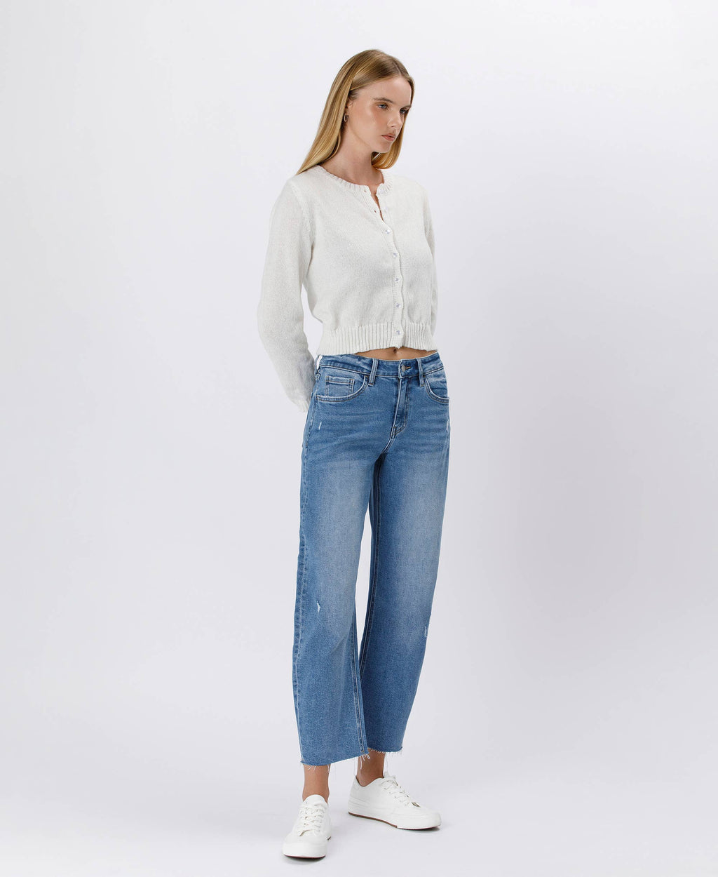Lovervet by VERVET High Rise Mild Barrel Jeans: Her Possession