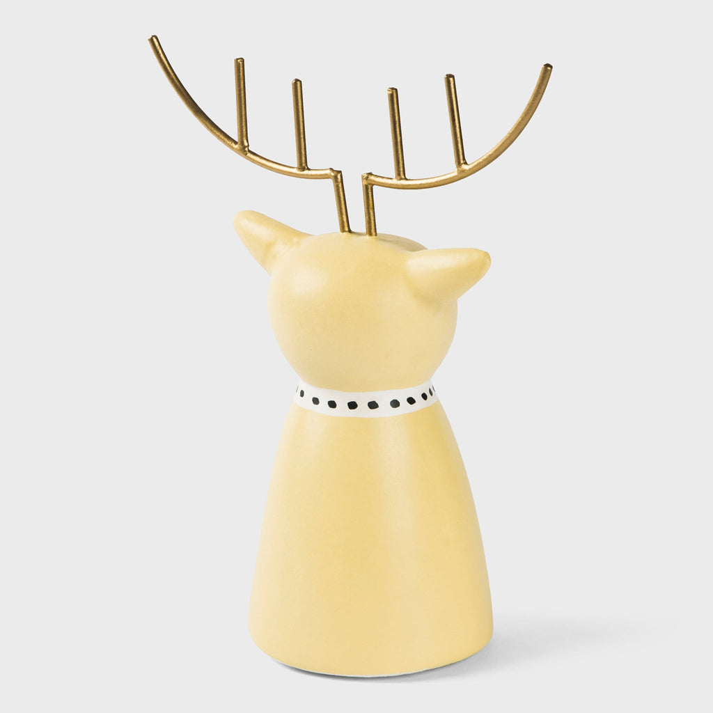 Golden Antler Reindeer Figurine