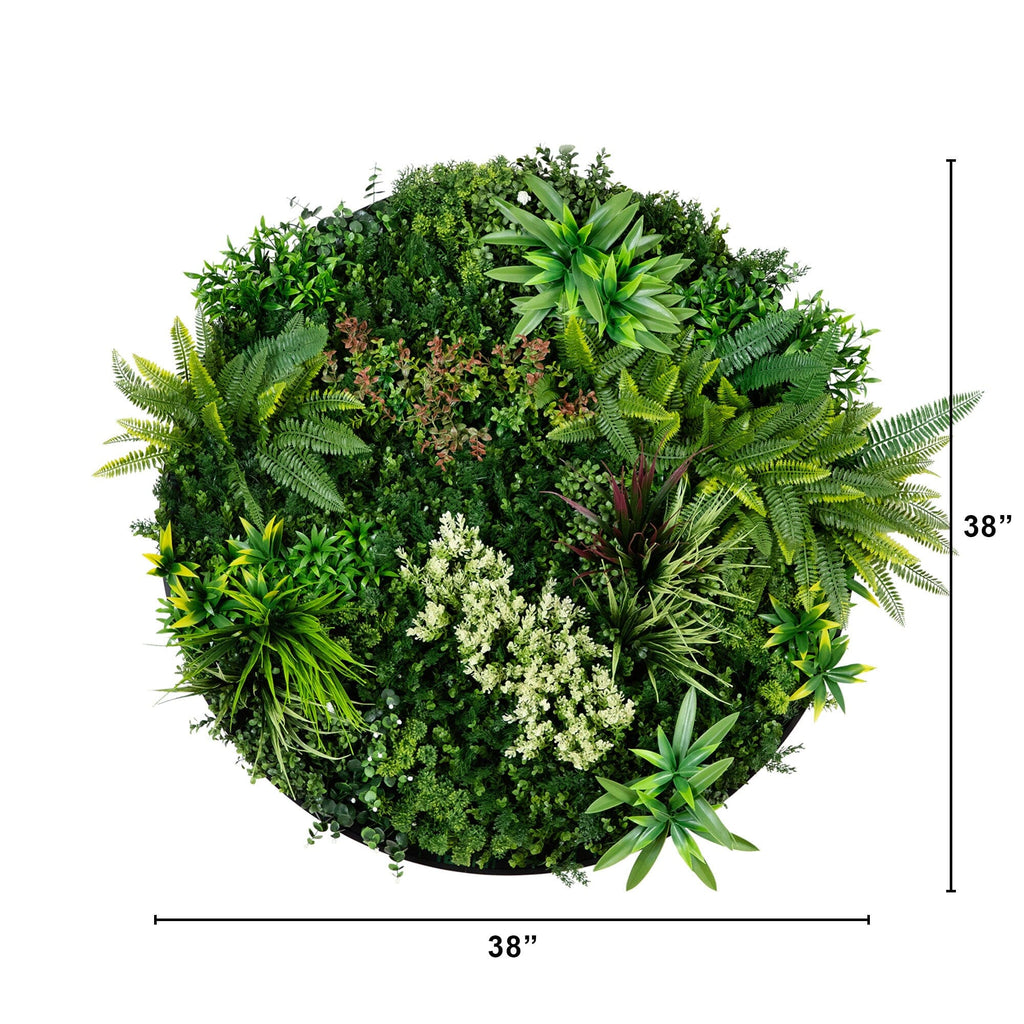 38” UV Resistant Amazon Rainforest Artificial Living Wall Art Panel in Black Aluminum Frame - Che Cose Belle