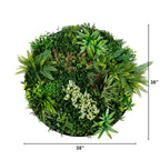 38” UV Resistant Amazon Rainforest Artificial Living Wall Art Panel in Black Aluminum Frame - Che Cose Belle