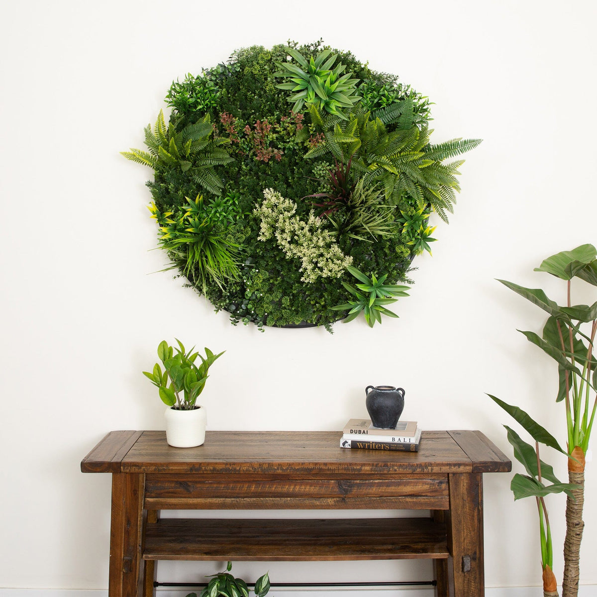 38” UV Resistant Amazon Rainforest Artificial Living Wall Art Panel in Black Aluminum Frame - Che Cose Belle