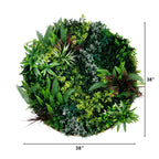 38” UV Resistant Virgin Islands Artificial Living Wall Art Panel in Gold Aluminum Frame - Che Cose Belle