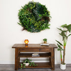 38” UV Resistant Virgin Islands Artificial Living Wall Art Panel in Gold Aluminum Frame - Che Cose Belle