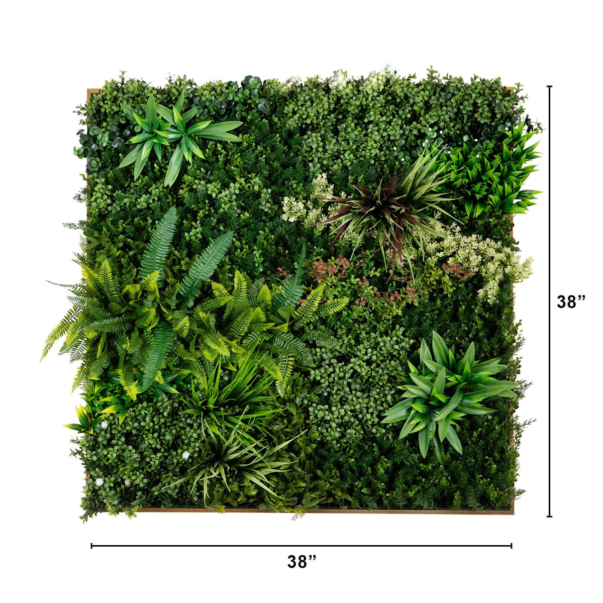 38” x 38” UV Resistant Madagascar Forest Artificial Living Wall Art Panel in Gold Aluminum - Che Cose Belle