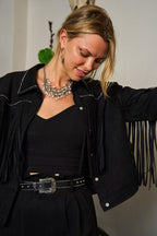 Jade by Jane Fringe Faux Suede Jacket – Plus Size