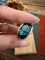 Handcrafted Multi Stone & Sterling Silver Inlay Ring Size 10 by Gilbert Smith