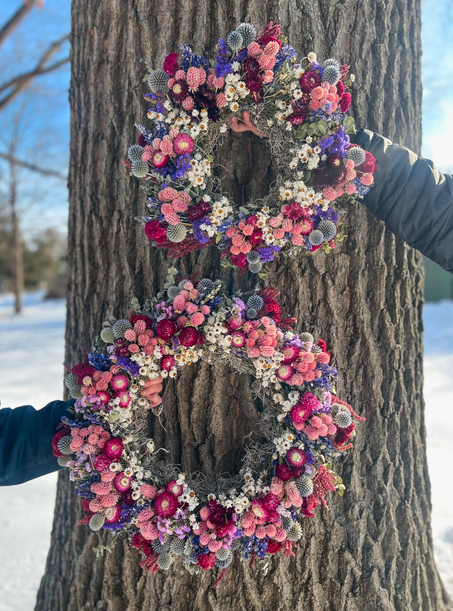 Dried Wreath-Raspberry Beret