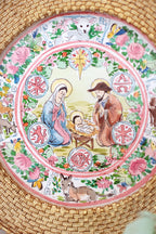 Chinoiserie Christmas original watercolor painting, The Nativity