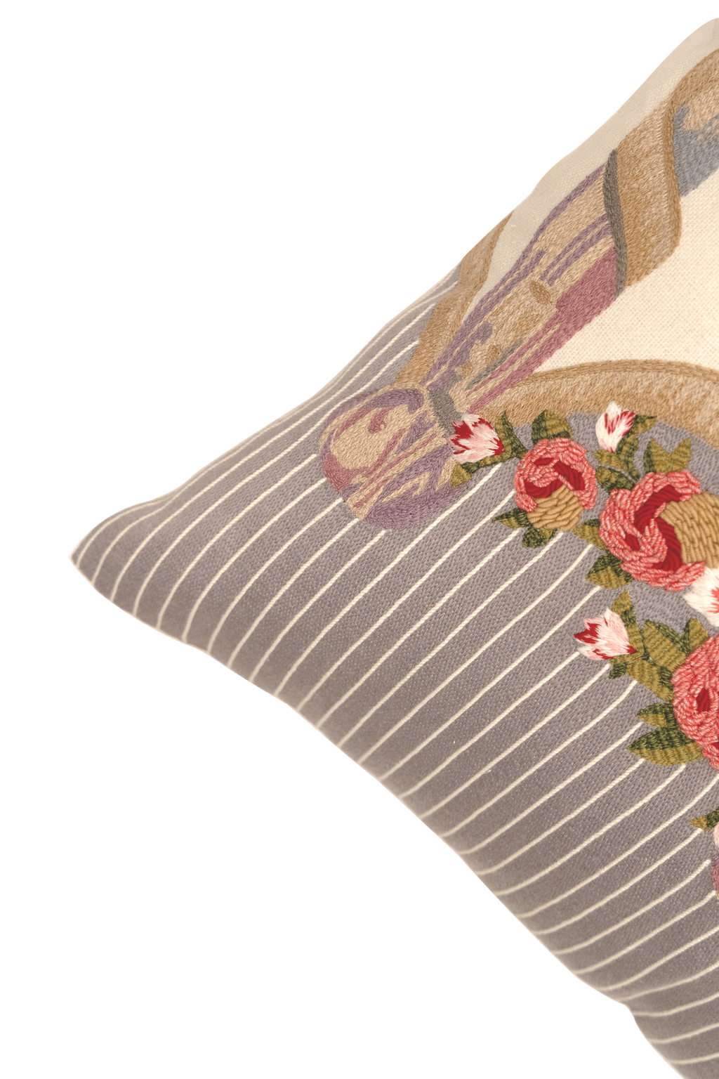 Hand Embroidered Silk Pillow Cover 20" x 20"