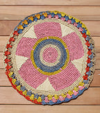 Daisy Raffia Placemat, Colorful Woven tabletop