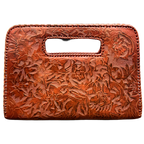 The Claire| Hand-Tooled Leather Statement Clutch