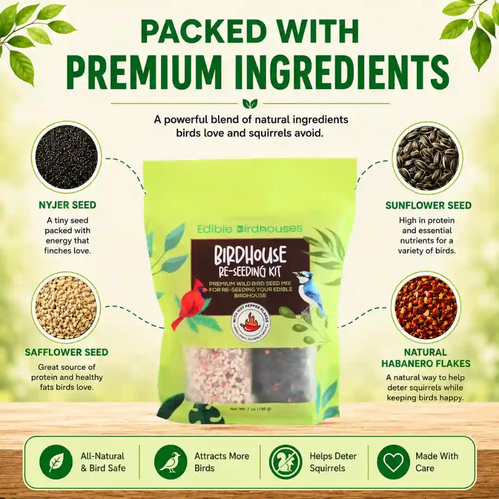 Edible Birdhouses Re-Seeding Kit – Premium Wild Bird Seed Mix