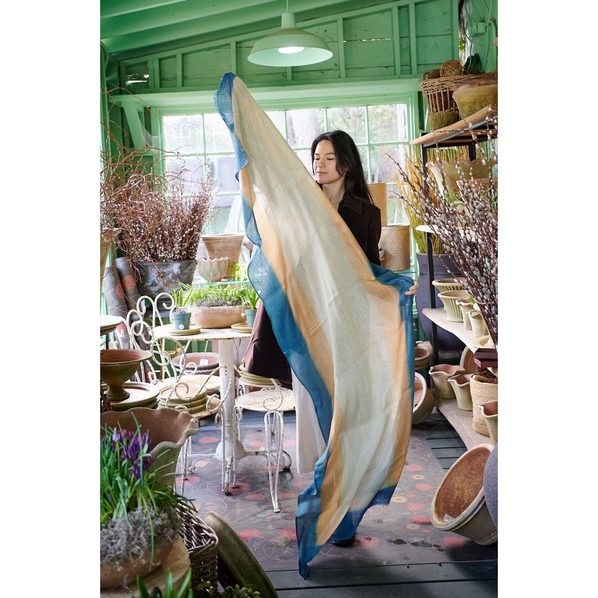 Oceana Beige Soft Linen Silk Handloom Scarf