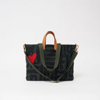 Carryall Bag - Safari Kuba with Red Beaded Heart