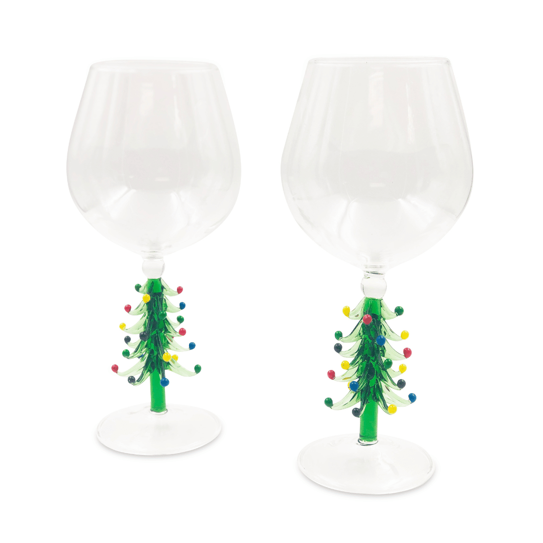 3D Christmas Tree Wine Glasses - Che Cose Belle