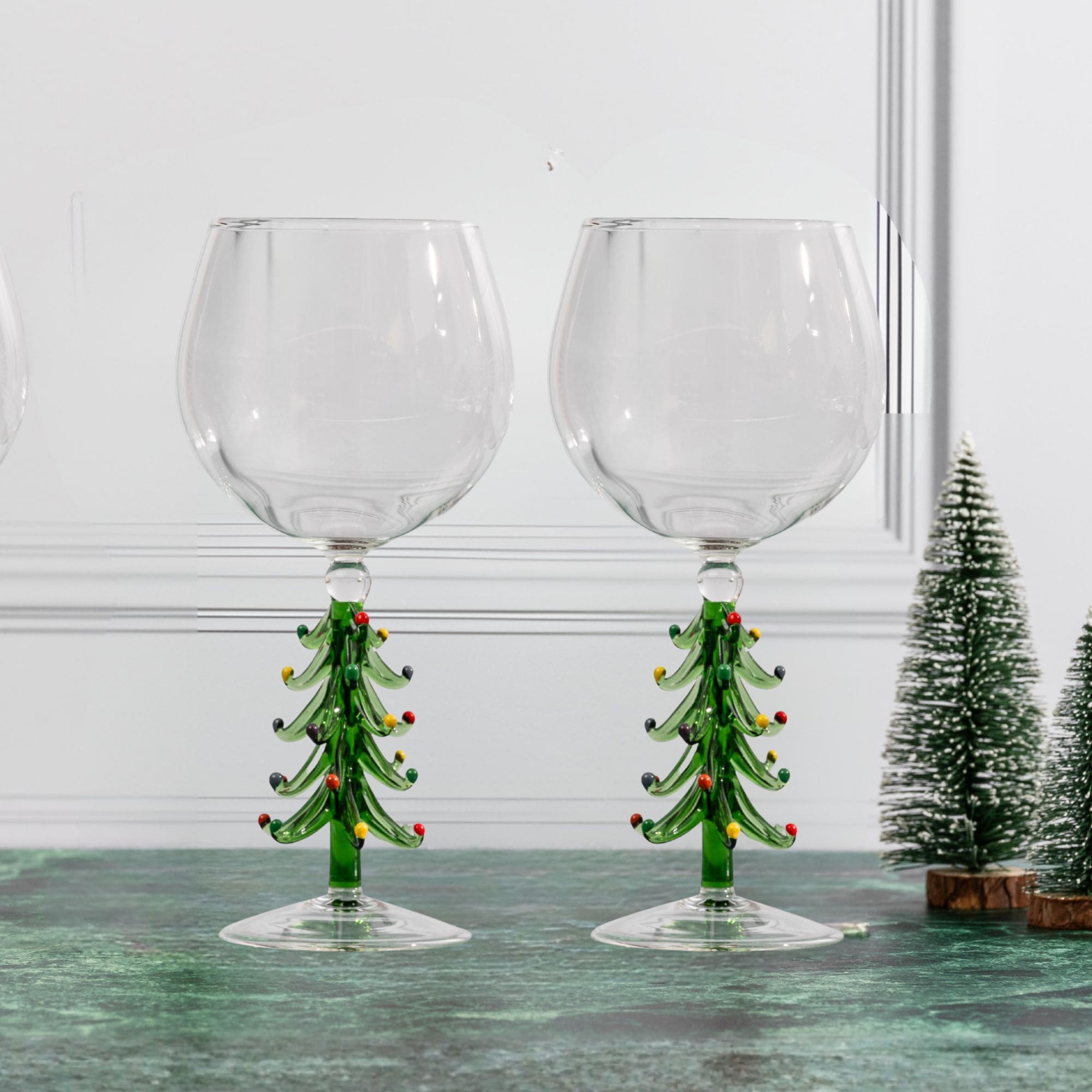 3D Christmas Tree Wine Glasses - Che Cose Belle