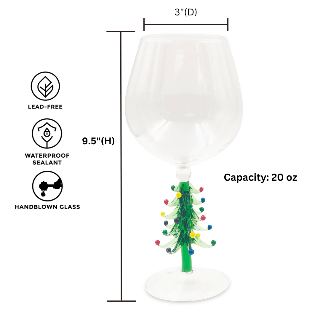 3D Christmas Tree Wine Glasses - Che Cose Belle