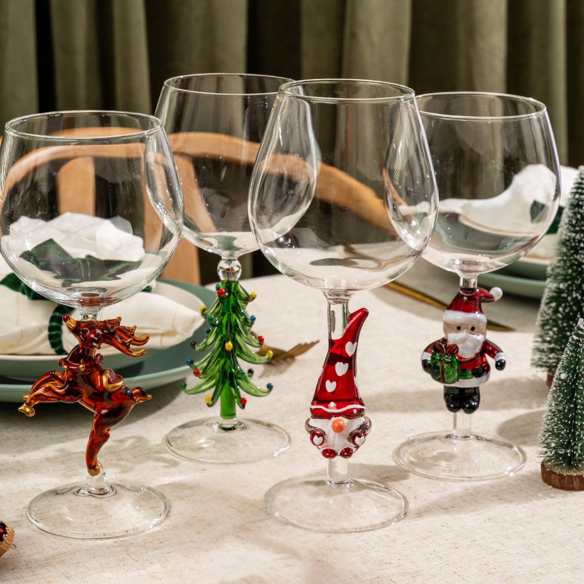 3D Christmas Tree Wine Glasses - Che Cose Belle