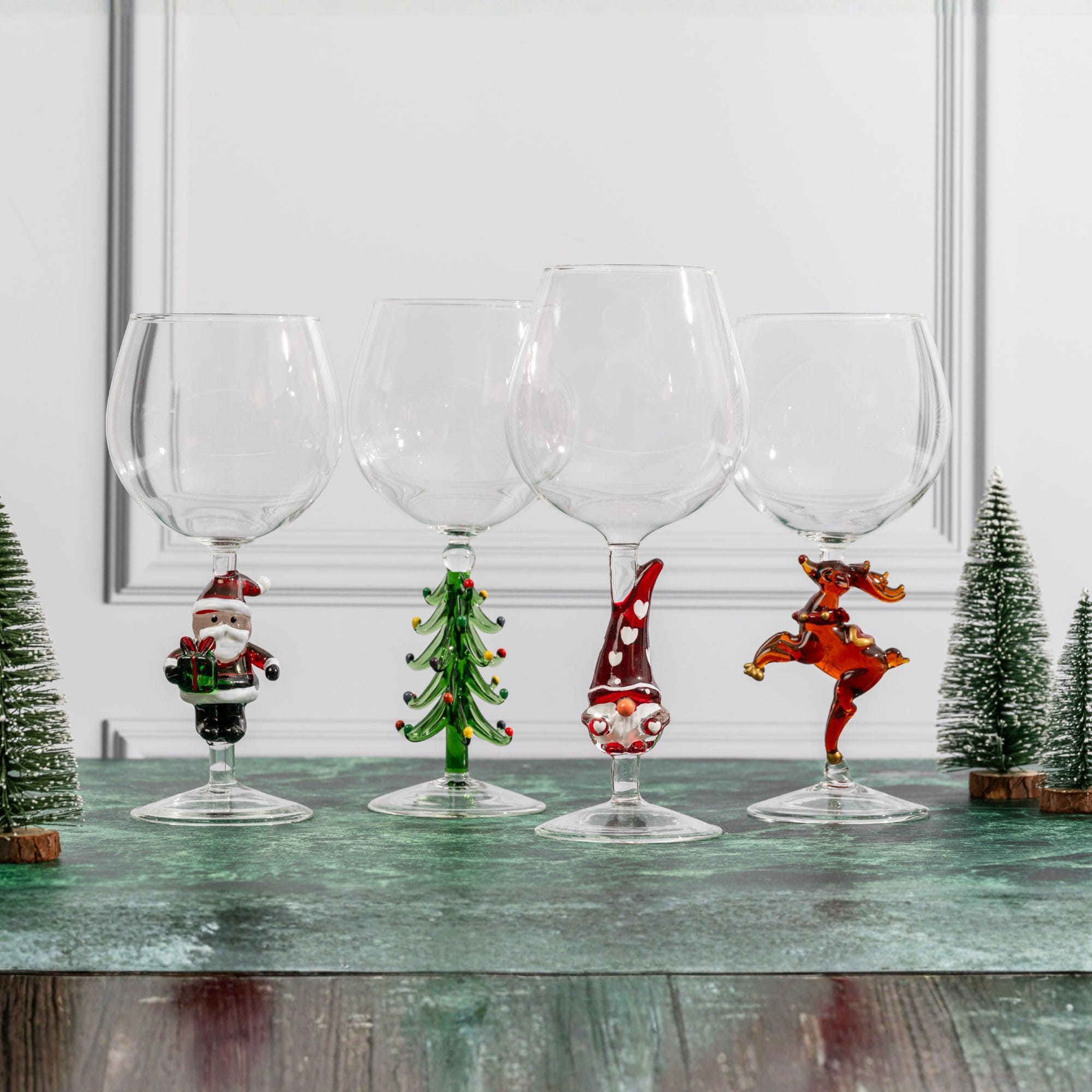 3D Christmas Tree Wine Glasses - Che Cose Belle