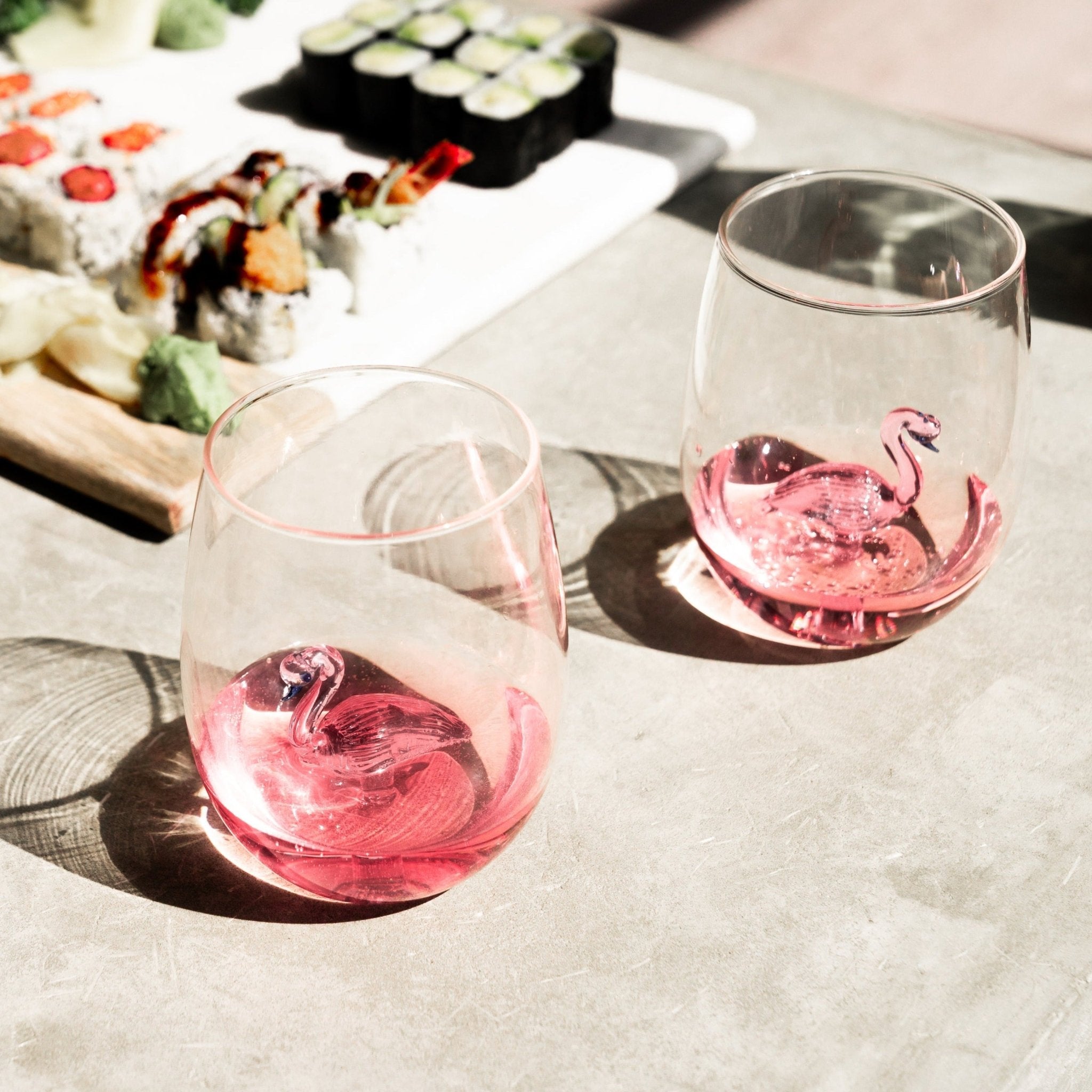 3D Flamingo Stemless Wine Glasses - Che Cose Belle