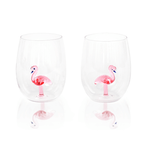 3D Flamingo Stemless Wine Glasses - Che Cose Belle