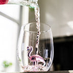 3D Flamingo Stemless Wine Glasses - Che Cose Belle