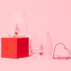 3D Gnome Heart Stemless Wine Glasses - Che Cose Belle