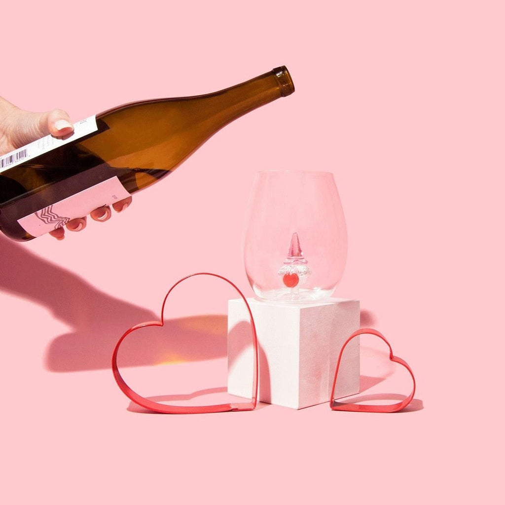 3D Gnome Heart Stemless Wine Glasses - Che Cose Belle