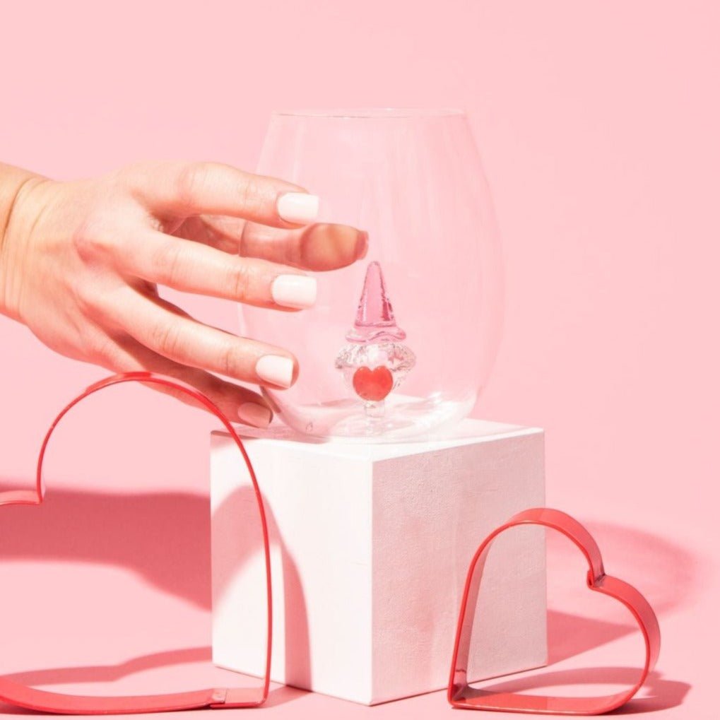 3D Gnome Heart Stemless Wine Glasses - Che Cose Belle